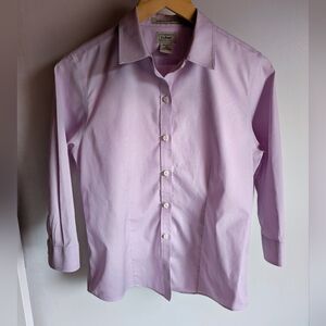 Classic L.L. Bean Light Purple 3/4 Sleeve Shirt